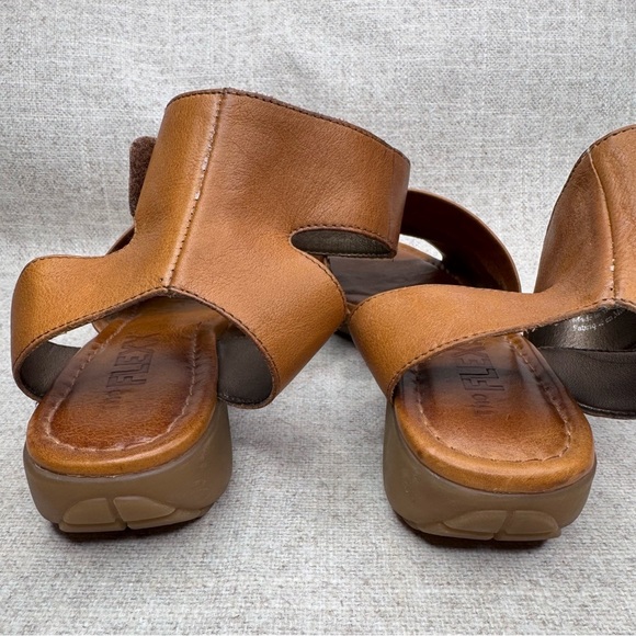 The Flexx brown leather wedge sandals ankle strap size 10/42 casual comfort boho - Picture 7 of 9